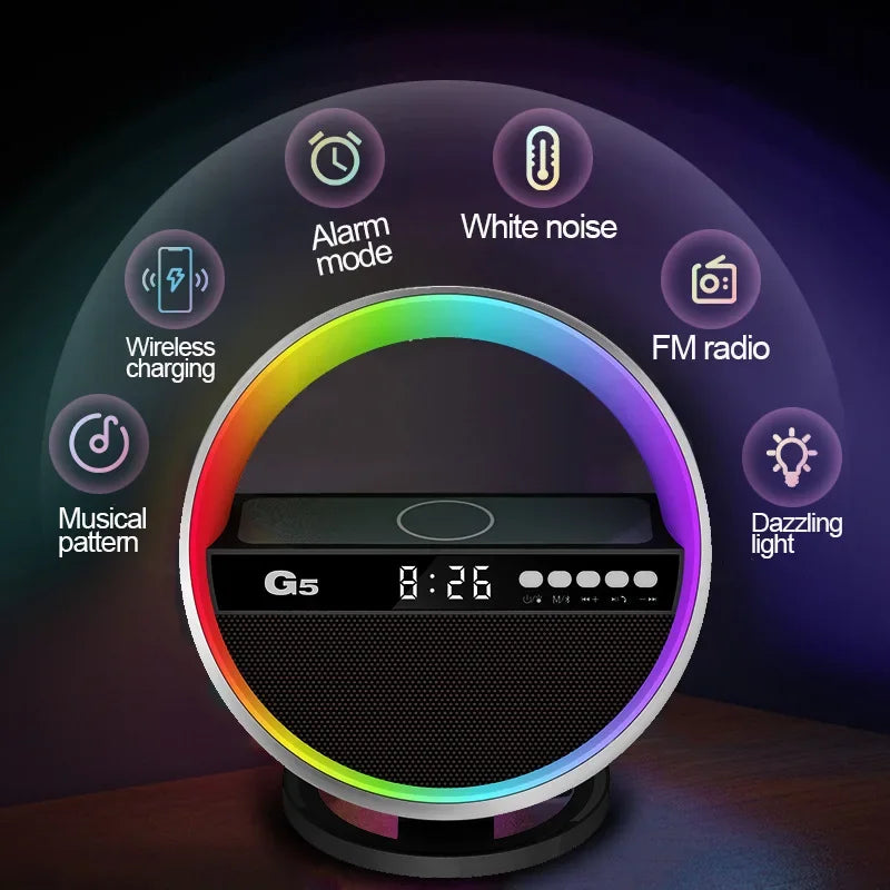 Smart Wireless Charging RGB Light  Bluetooth Speaker - The Luxury Protection